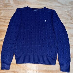 Ralph Lauren Sport Women’s Navy Cable Knit Crewneck Sweater Size M